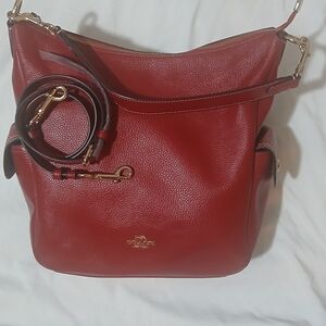 Coach Cherry Red Leather Shoulder Bag
